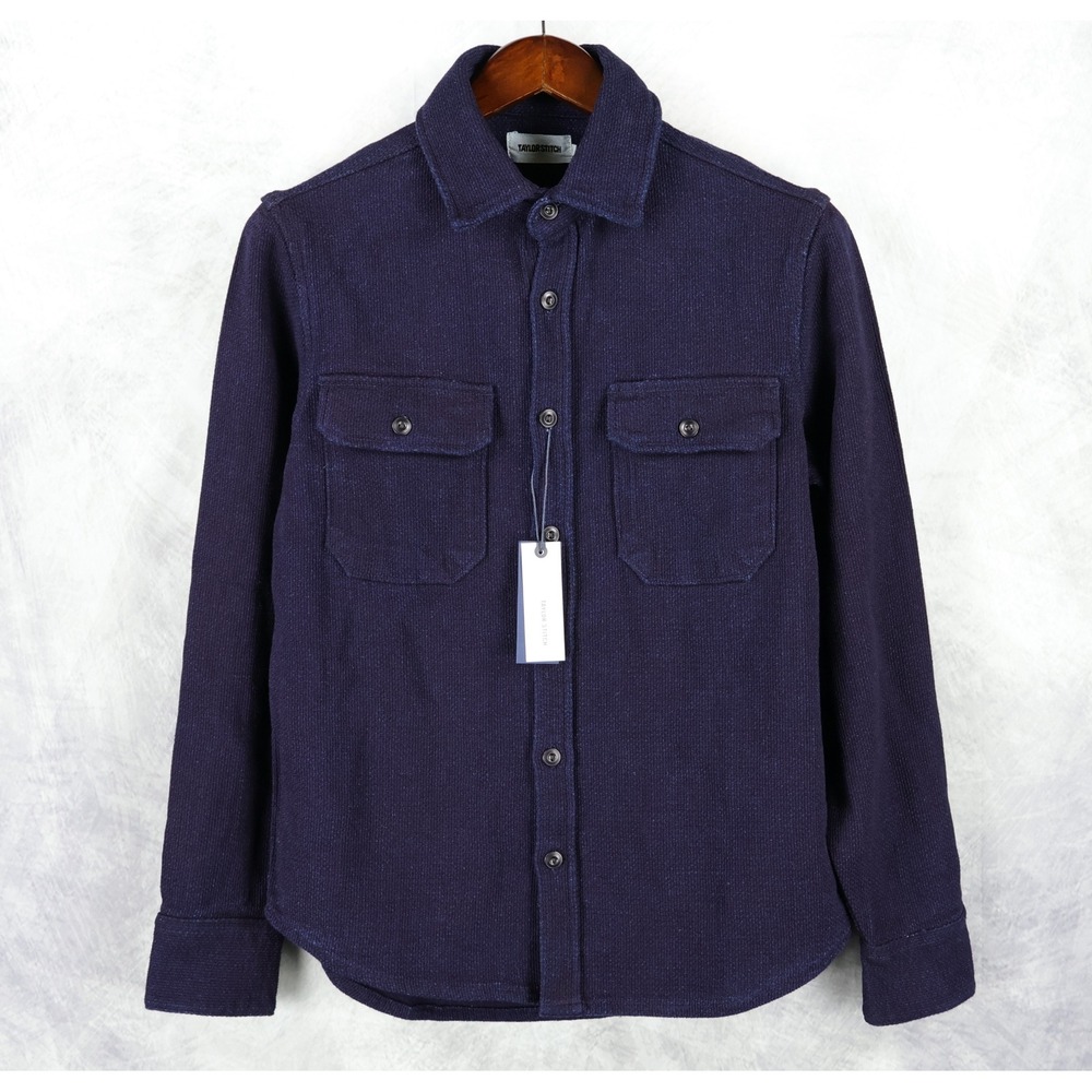 Taylor Stitch Division Shirt Men 36 Rinsed Indigo Organic Cotton Long Sleeve NWT